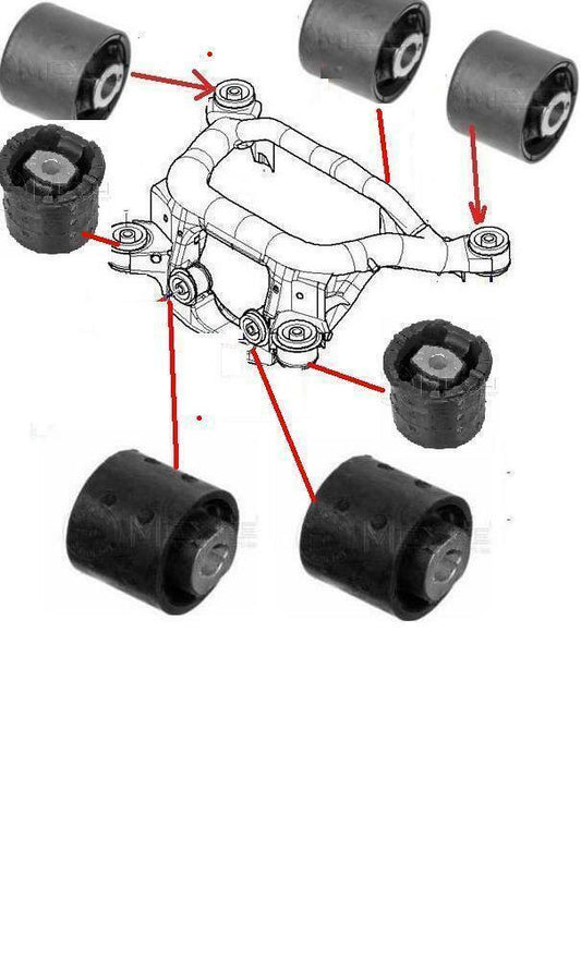 BMW 316 318 320 323 325 330 E46 REAR AXLE SUBFRAME BUSH MOUNTING BUSHKIT 7pcs