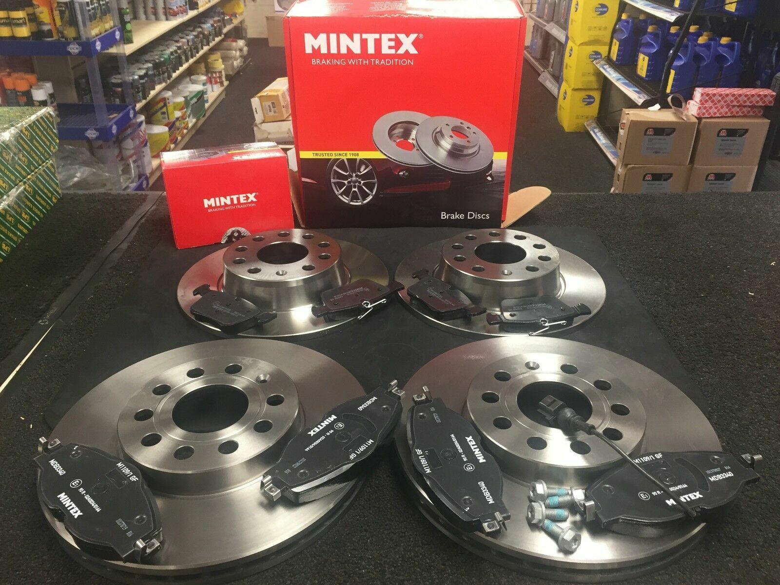 FOR AUDI A3 2.0TDi S SLINE 8V 2012-2020 BRAKE DISC BRAKE PADS FRONT REAR MINTEX