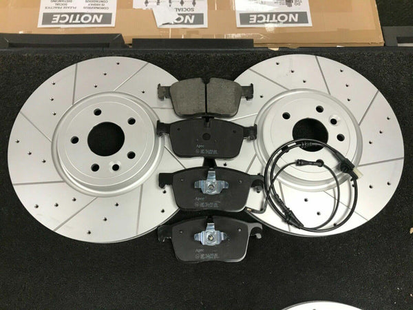 FOR JAGUAR XE 3.0 S X760 CROSS DRILLED GROOVED BRAKE DISCS PADS 350MM FRONTREAR