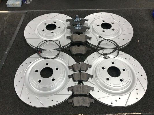 FOR JAGUAR XF V6 S X250 PREMIUM CROSS DRILLED GROOVED BRAKE DISC WITH PADS