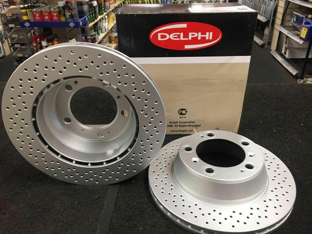 FOR PORSCHE 911 996 997 CARRERA 4 3.4 3.6 REAR BRAKE DISC DRILLED & MINTEX PADS