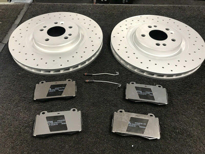 FOR MERCEDES ML55 AMG W163 BRAKE DISC CROSS DRILLED MINTEX BRAKE PADS