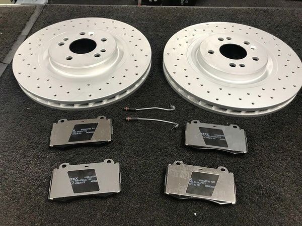 FOR MERCEDES ML55 AMG W163 BRAKE DISC CROSS DRILLED MINTEX BRAKE PADS