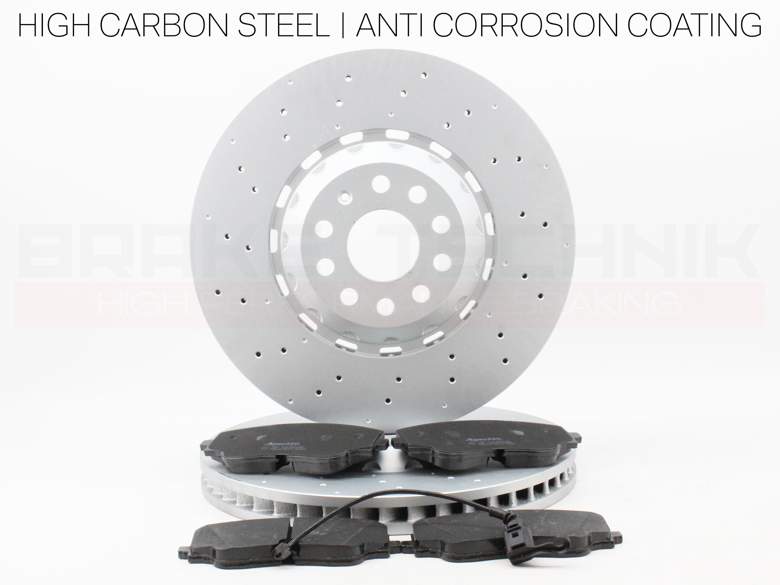 FOR VW GOLF R MK8 8.5 AUDI S3 8Y ARTEON R FRONT REAR PERFORMANCE DRILLED BRAKE DISCS & PADS