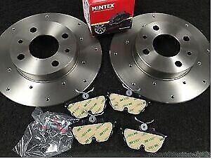 FIAT COUPE 20V TURBO BRAKE DISC REAR CROSS DRILLED BRAKE PADS MINTEX