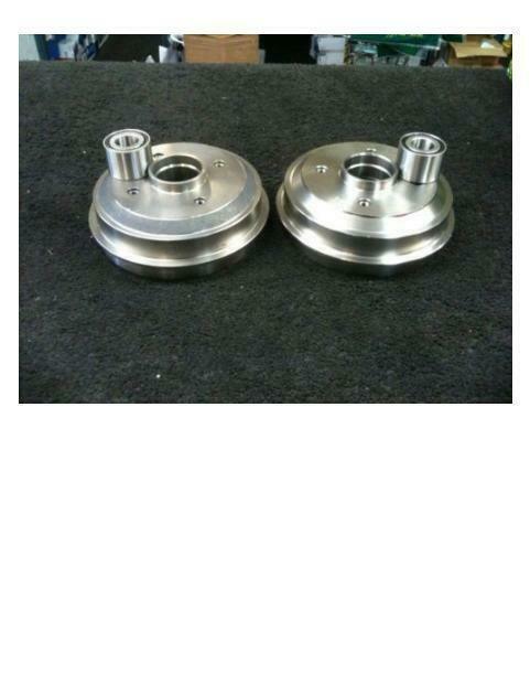 FOR CITROEN SAXO PEUGEOT 106 REAR BRAKE DRUMS PAIR 4 STUD WITH BEARINGS FITTED