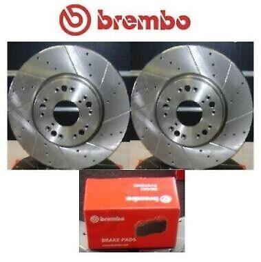 FOR LEXUS IS200 BREMBO DRILLED GROOVED BRAKE DISCS BREMBO PADS