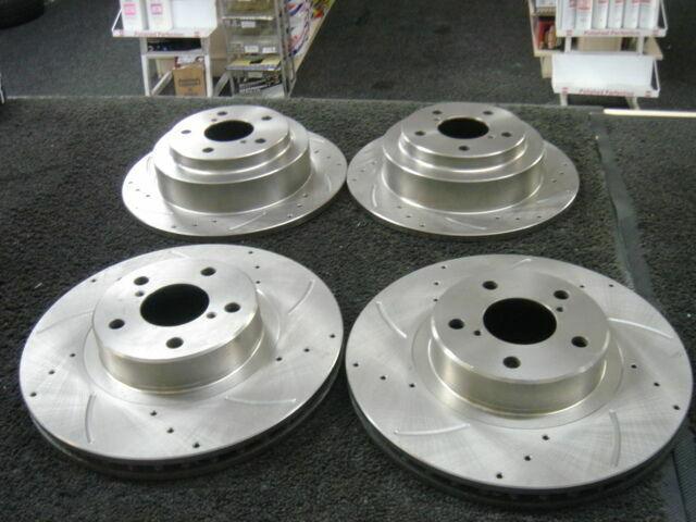 FOR SUBARU IMPREZA WRX TURBO 94-98 BRAKE DISC CROSS DRILLED GROOVED FRONT REAR