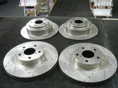 FOR SUBARU IMPREZA WRX TURBO 94-98 BRAKE DISC CROSS DRILLED GROOVED FRONT REAR