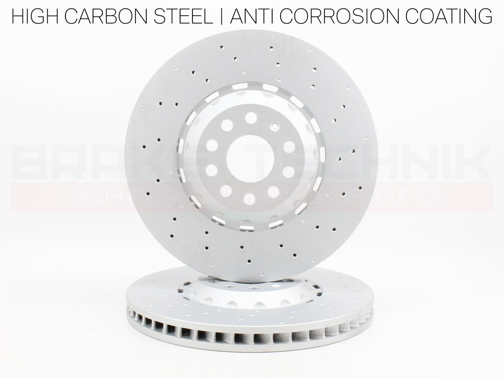 FOR VW GOLF R MK8 8.5 AUDI S3 8Y ARTEON R FRONT REAR PERFORMANCE DRILLED BRAKE DISCS & PADS