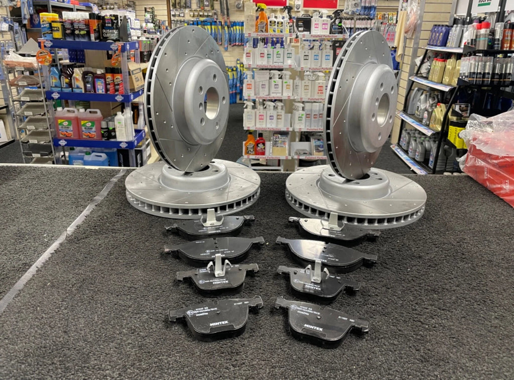 BMW 730D 740d F01 CROSS DRILLED GROOVED BRAKE DISCS  BRAKE PADS FRONT REAR