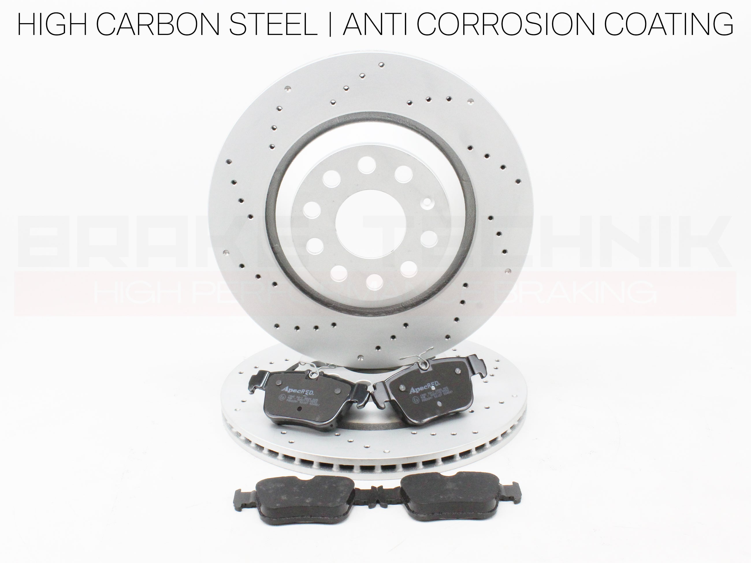 FOR VW GOLF R MK8 8.5 AUDI S3 8Y ARTEON R FRONT REAR PERFORMANCE DRILLED BRAKE DISCS & PADS