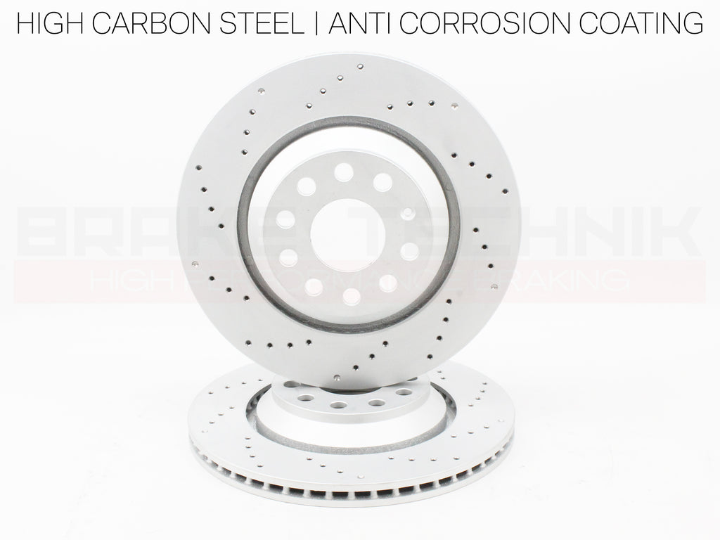 FOR VW GOLF R MK8 8.5 AUDI S3 8Y ARTEON R FRONT REAR PERFORMANCE DRILLED BRAKE DISCS & PADS