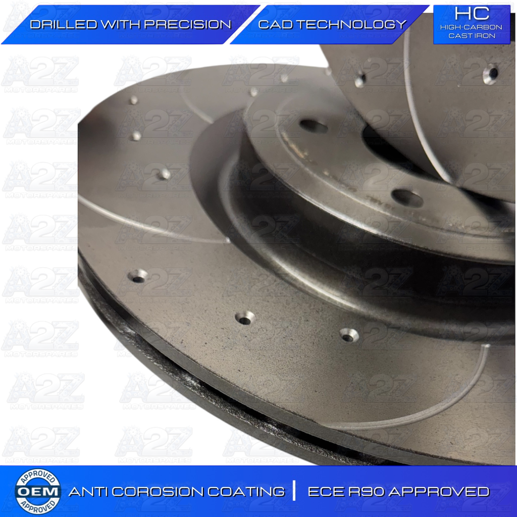 FOR JAGUAR XE 3.0 S X760 FRONT REAR BREMBO DRILLED GROOVED DISCS & MINTEX PADS