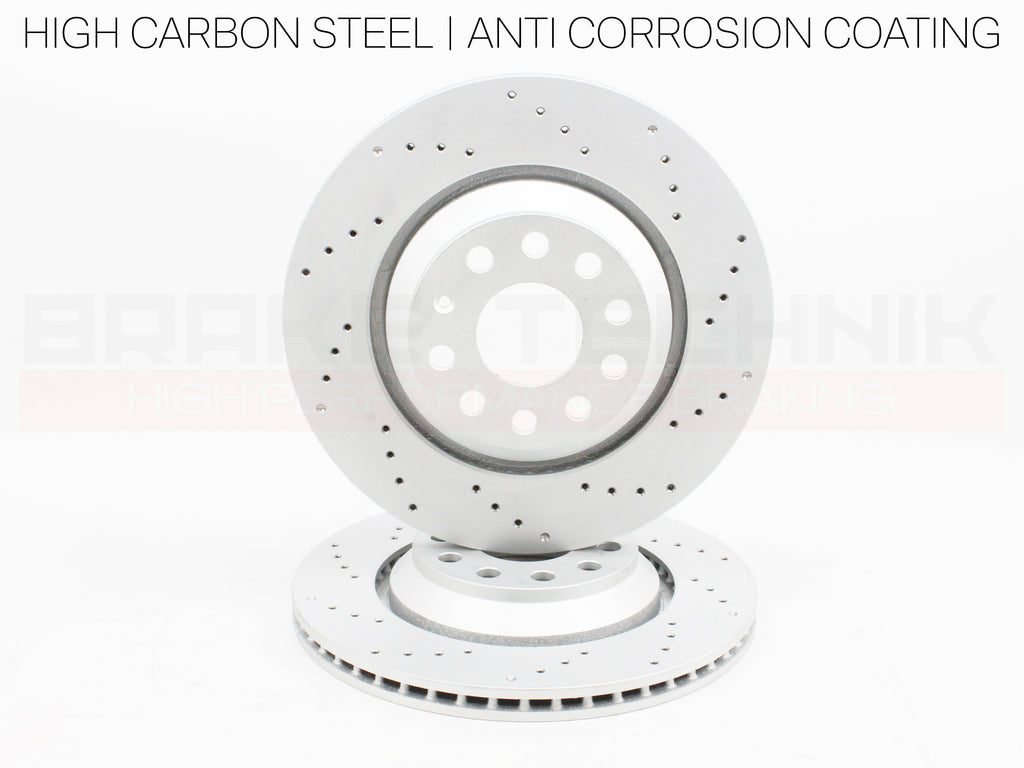 FOR VW GOLF R MK8 8.5 AUDI S3 8Y ARTEON R FRONT REAR PERFORMANCE DRILLED BRAKE DISCS & PADS