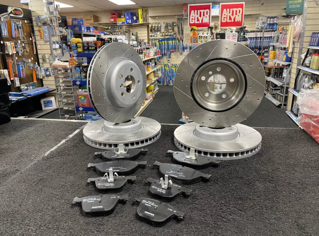 BMW 730D 740d F01 CROSS DRILLED GROOVED BRAKE DISCS  BRAKE PADS FRONT REAR