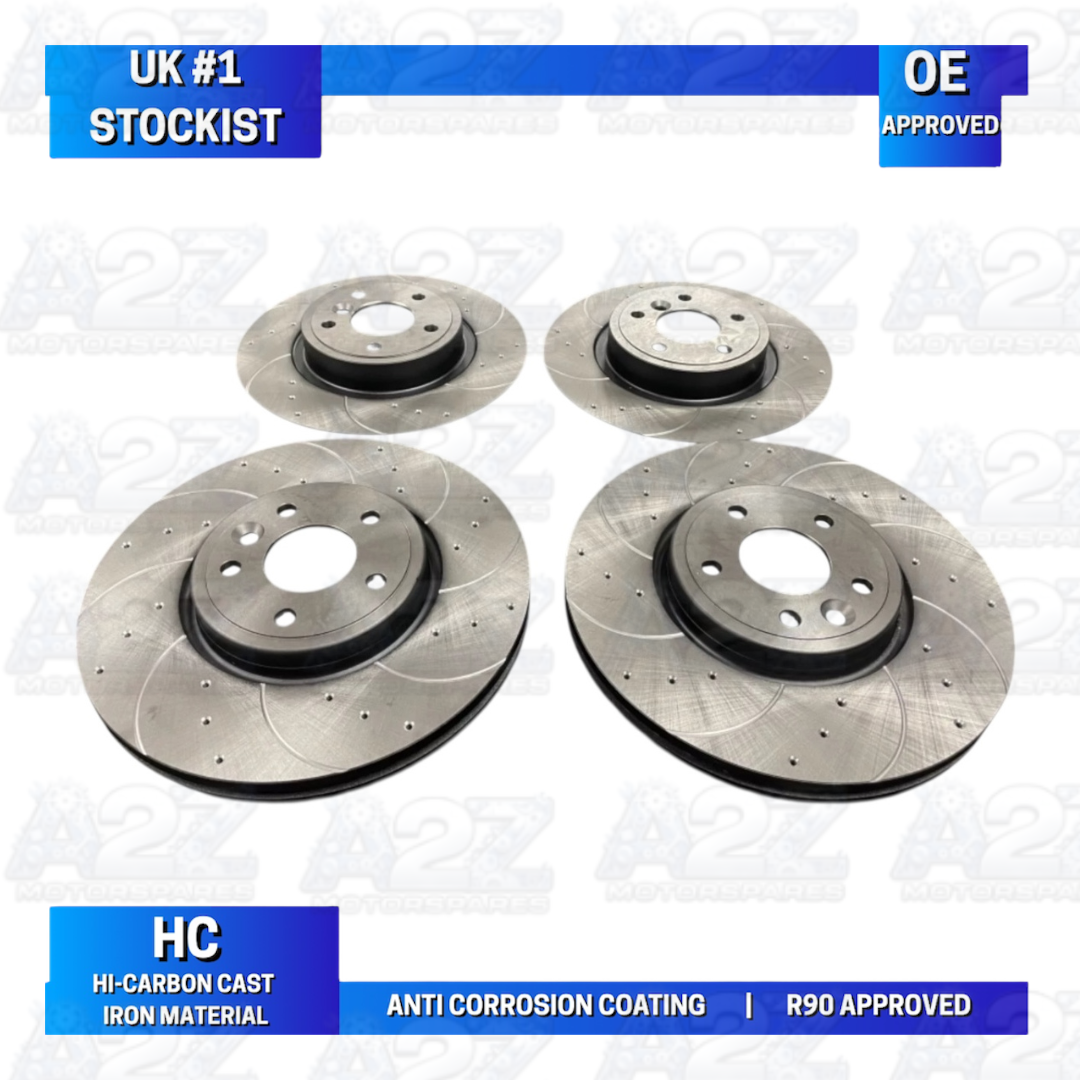 FOR JAGUAR XE 2.0 FRONT REAR DRILLED GROOVED BRAKE DISCS PADS 316+300