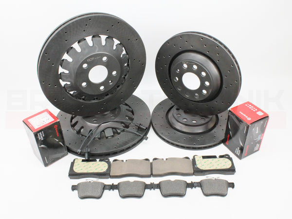 FOR AUDI RS3 8P 2011-2012 FRONT REAR BRAKE DISCS BREMBO PADS 370mm 310mm FR/RR