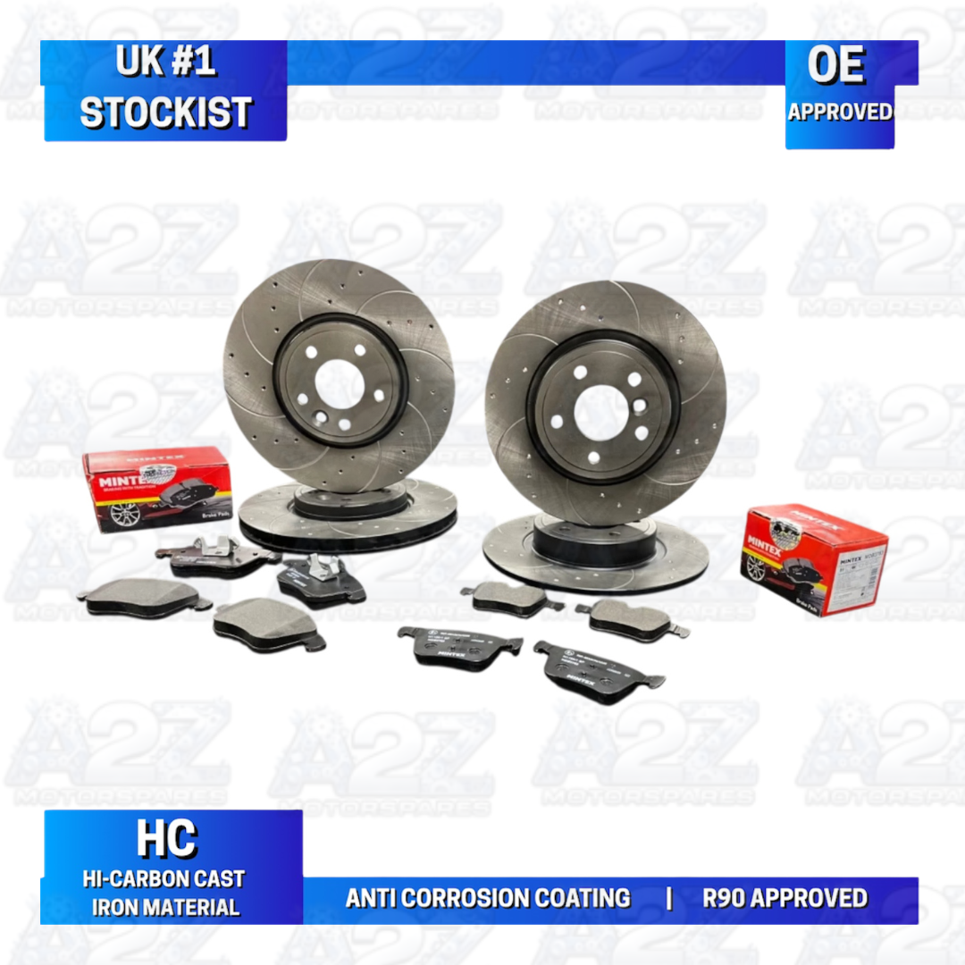 FOR JAGUAR XE 2.0 FRONT REAR DRILLED GROOVED BRAKE DISCS PADS 316+300