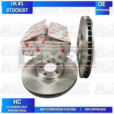 JAGUAR S TYPE XJ6 XJ8 X350 FRONT VENTED BRAKE DISCS 320MM DDF1648 X2