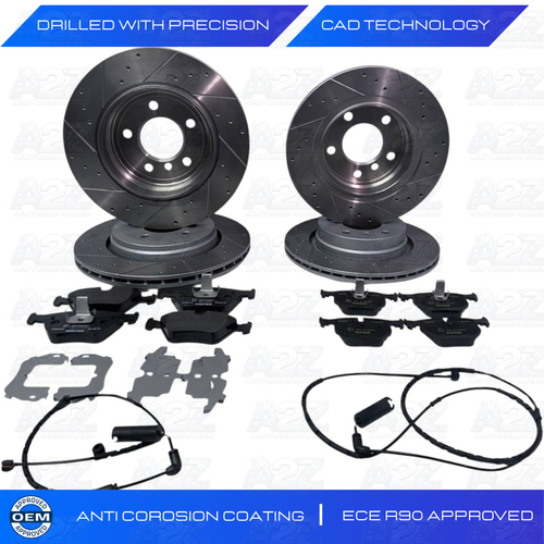 BMW E46 B3 ALPINA 3.3 BRAKE DISC DRILLED GROOVED FRONT REAR BRAKE PADS