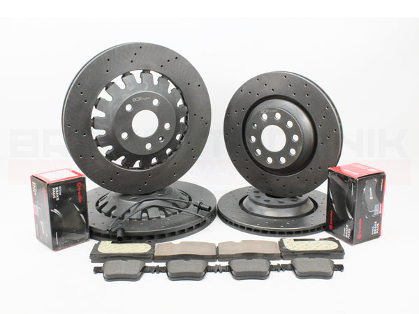 FOR AUDI RS3 8P 2011-2012 FRONT REAR BRAKE DISCS BREMBO PADS 370mm 310mm FR/RR