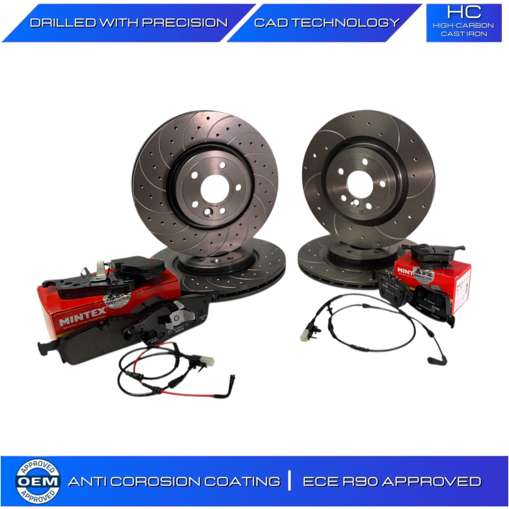 FOR JAGUAR XE 3.0 S X760 FRONT REAR BREMBO DRILLED GROOVED DISCS & MINTEX PADS