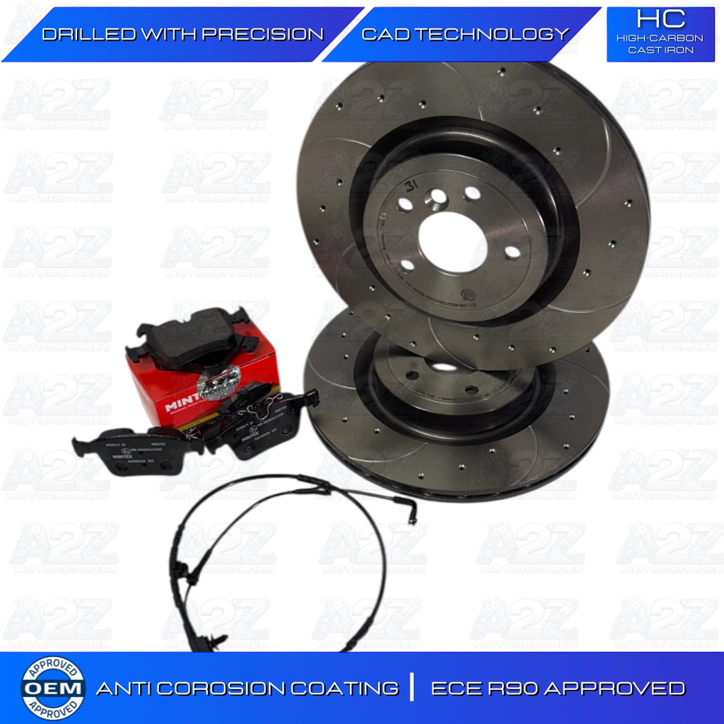 FOR JAGUAR XE 3.0 S X760 FRONT REAR BREMBO DRILLED GROOVED DISCS & MINTEX PADS