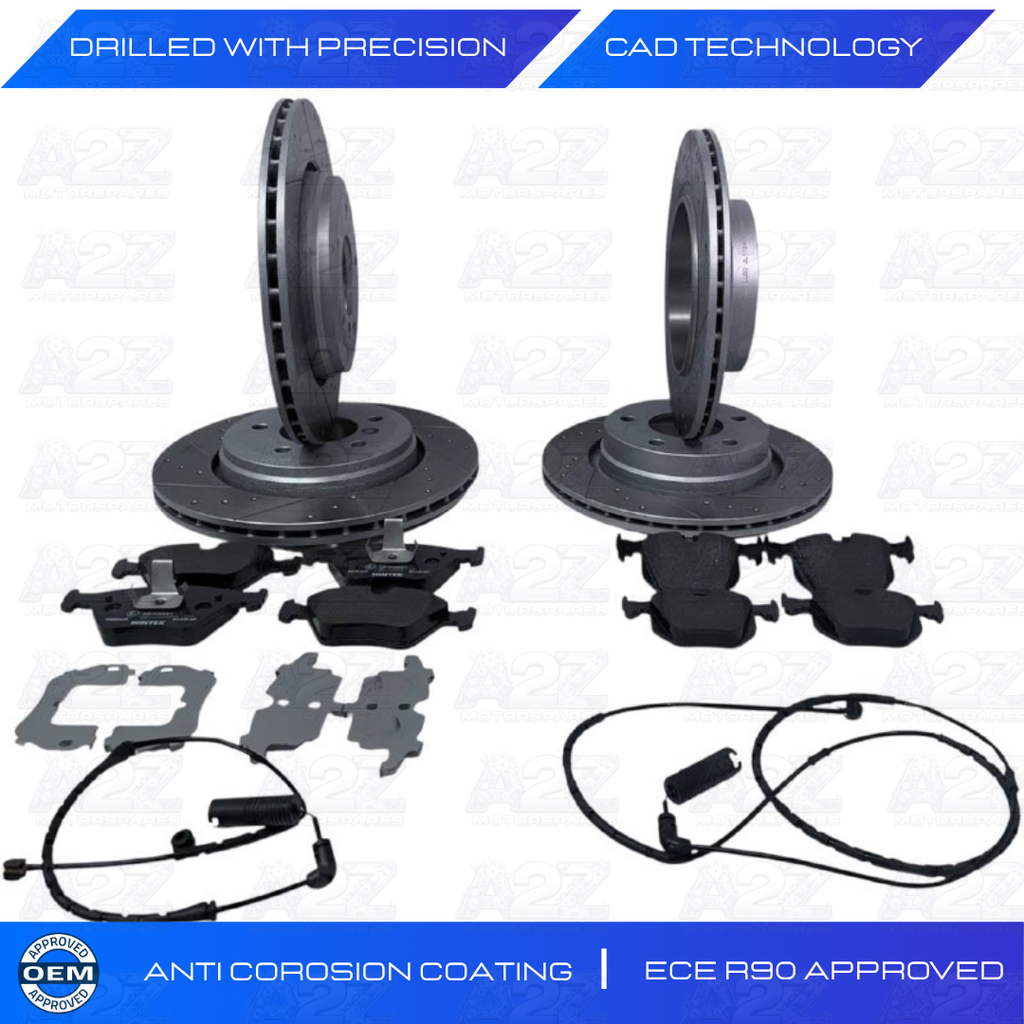 BMW E46 B3 ALPINA 3.3 BRAKE DISC DRILLED GROOVED FRONT REAR BRAKE PADS