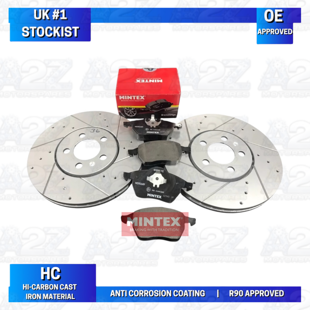 FOR VW GOLF MK3 GTI VR6 BRAKE DISC FRONT REAR CROSS DRILLED GROOVED BRAKE DISCS
