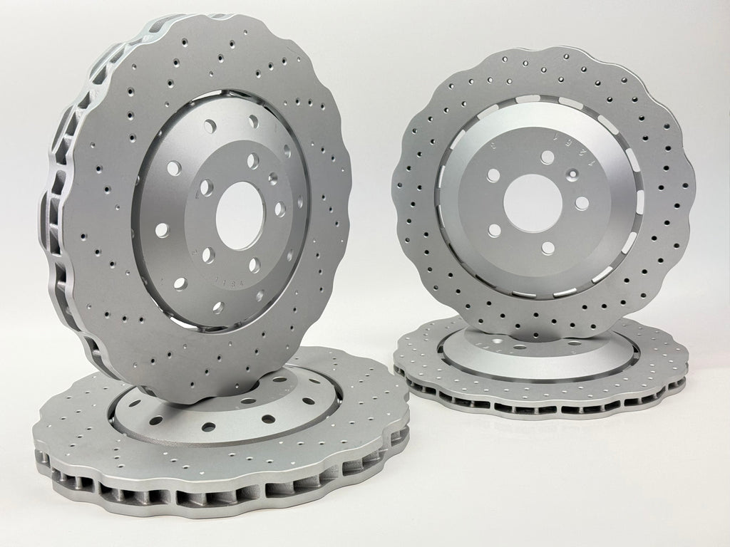 AUDI RS6 AVANT QUATTRO 2013-19 HIGH PERFORMANCE BRAKE DISCS FRONT AND REAR DISCS+ GENUINE BREMBO BRAKE PAD FRONT AND REAR