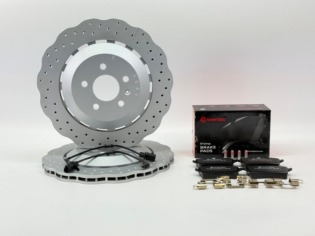 AUDI RS6 AVANT QUATTRO 2013-19 HIGH PERFORMANCE BRAKE DISCS FRONT AND REAR DISCS+ GENUINE BREMBO BRAKE PAD FRONT AND REAR