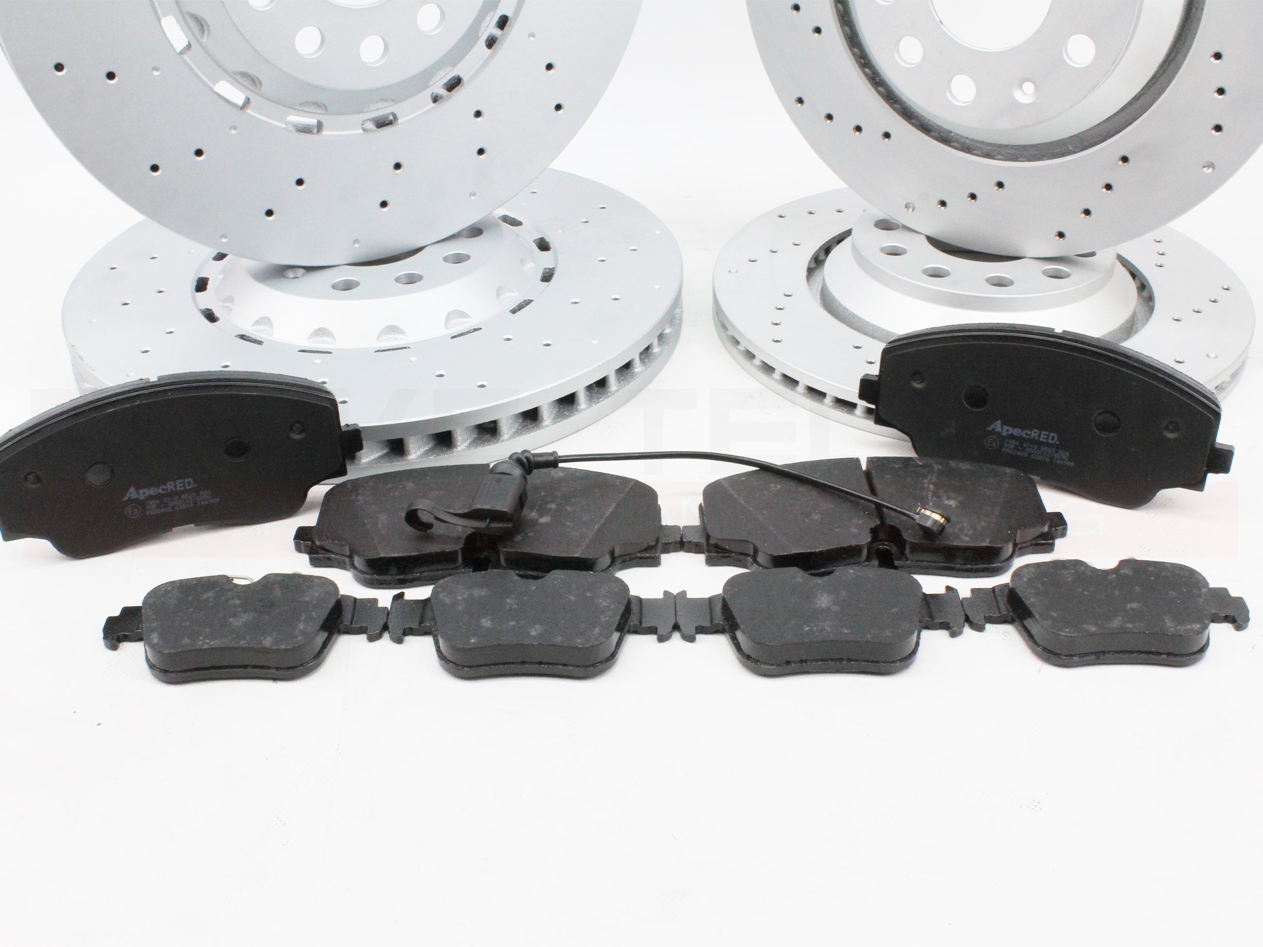 FOR VW GOLF R MK8 8.5 AUDI S3 8Y ARTEON R FRONT REAR PERFORMANCE DRILLED BRAKE DISCS & PADS