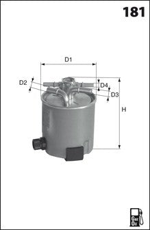FITS NISSAN NAVARA 2.5TD D40 YD25DDTI 05> DIESEL FUEL FILTER