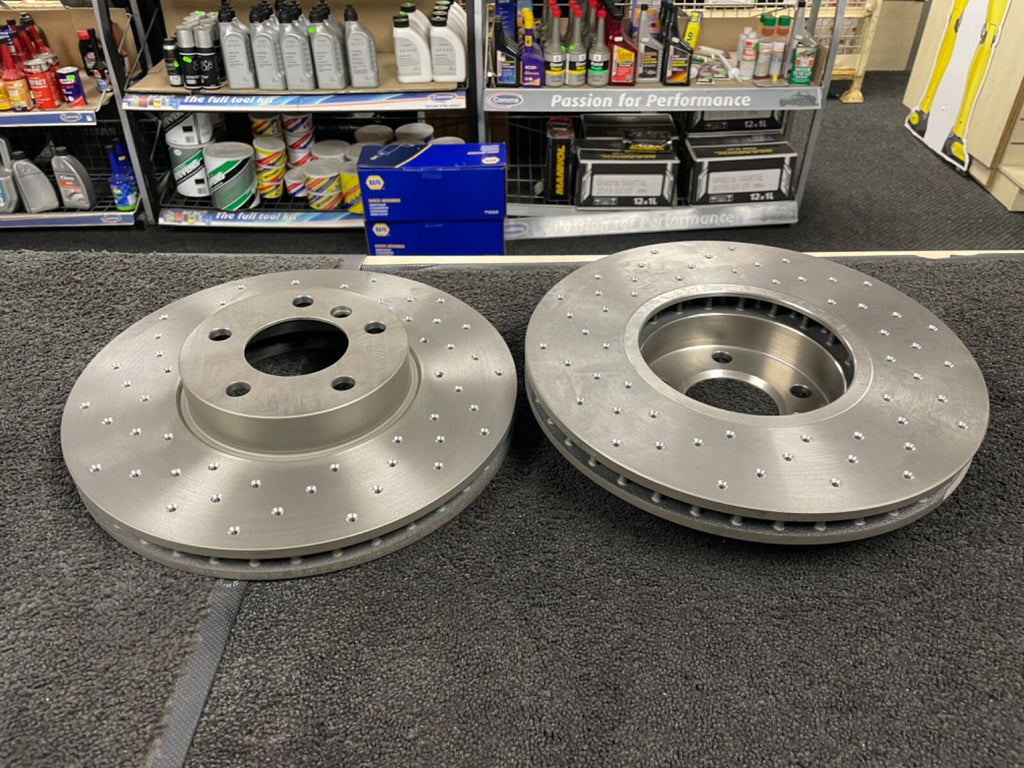FOR BMW X5 X6 F15 E70 2 NEW FRONT  DRILLED BRAKE DISCS 332MM