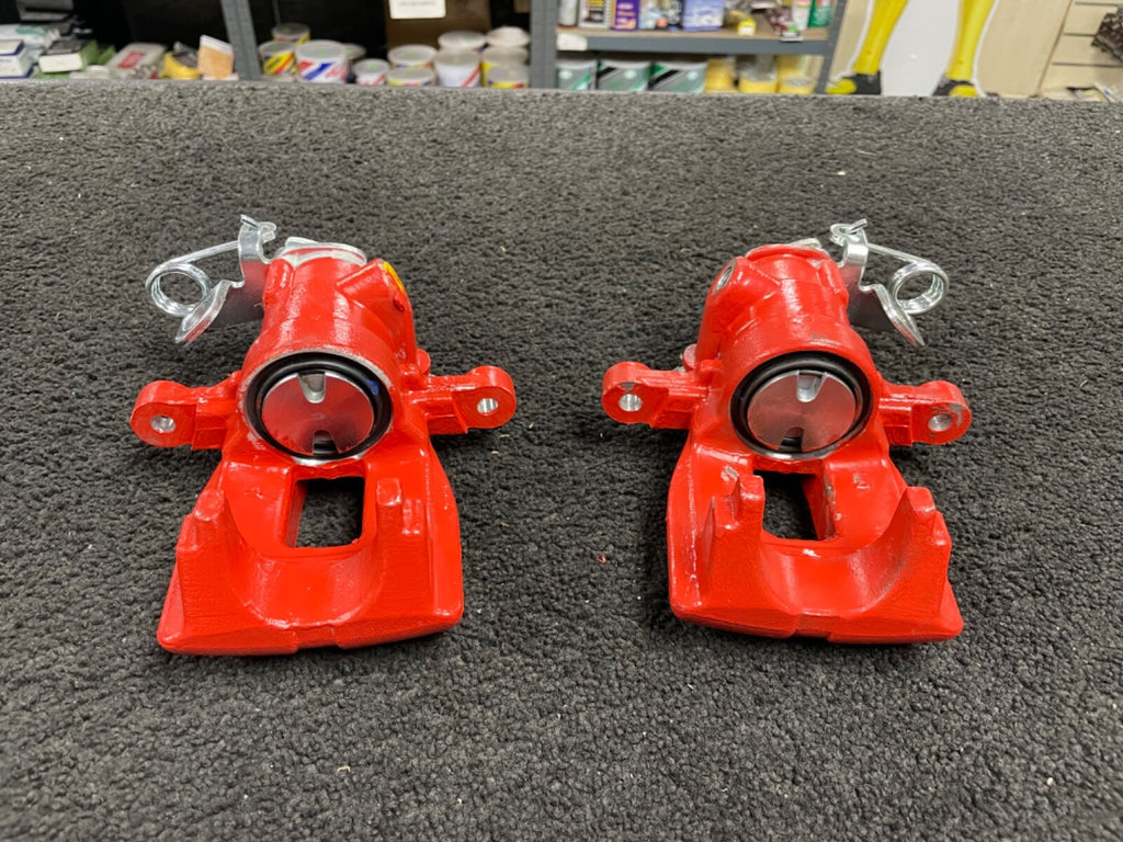 FOR PEUGEOT 207 REAR LEFT RIGHT BRAKE CALIPERS RED
