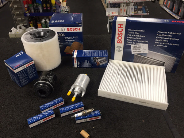 AUDI A1 1.4TFSi 2011-14 OIL FILTER AIR FILTER FUEL FILTER SPARK PLUG SERVICE KIT