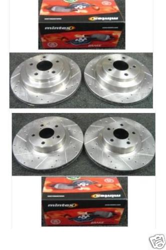 BRAKE DISC CROSS DRILLED GROOVED BRAKE DISC MINTEX PADS FIT FOR IMPREZA WRX 