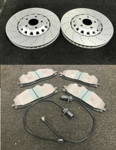 AUDI Q8 3.0 55TFSi SLINE BLACK EDITION FRONT BRAKE PAD DISC CROSS DRILLED 375MM