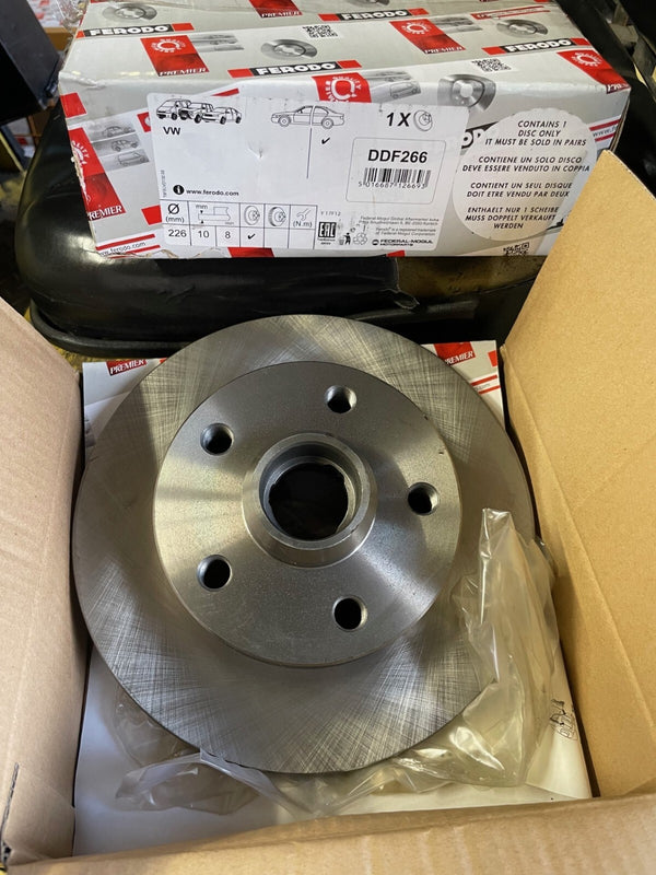 2x GENUINE FERODO REAR BRAKE DISC VW GOLF MK2 GTI CORRADO 357615601A 357615601B