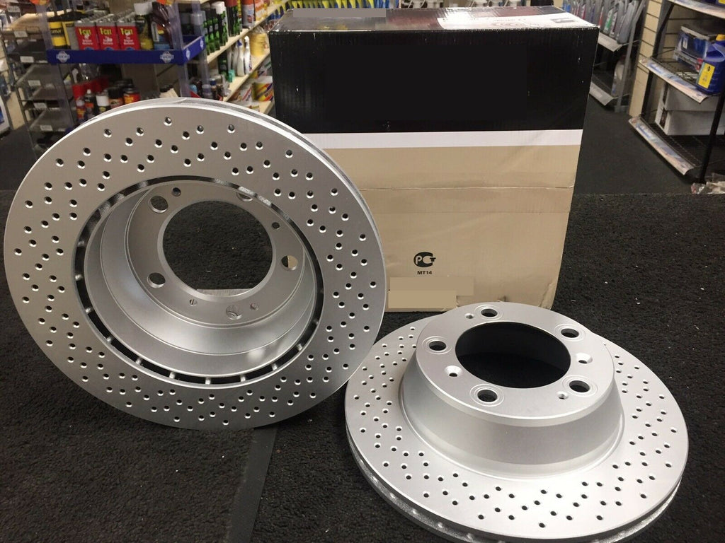 FOR PORSCHE BOXSTER SPYDER 986 2.7 REAR BRAKE DISC CROSS DRILLED LH RH PAIR 68