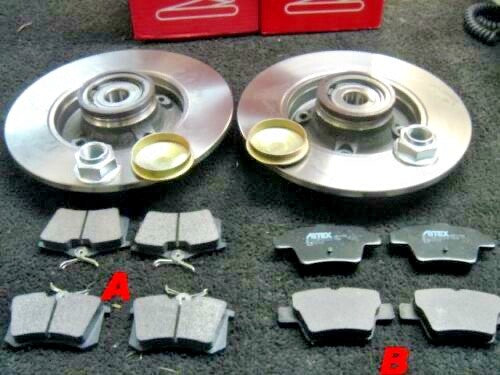 PEUGEOT 307 01-06 REAR BRAKE DISCS WITH BEARING & PADS