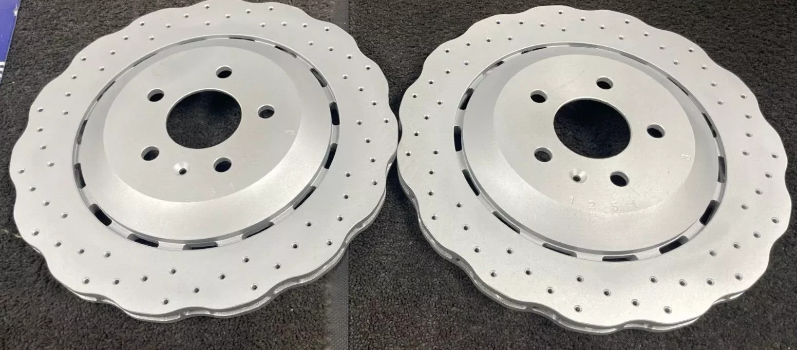 FOR AUDI RS6 AVANT QUATTRO 2013-2018 REAR AXLE  WAVEY DRILLED BRAKE DISC 356mm