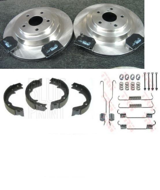 FOR SUBARU IMPREZA WRX TURBO 00-07 REAR BRAKE DISC PAD H/B SHOES FITTING KIT