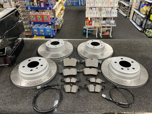 FOR BMW 420d F22 F30 F32  FRONT REAR CROSS DRILLED GROOVED BRAKE DISCS PADS