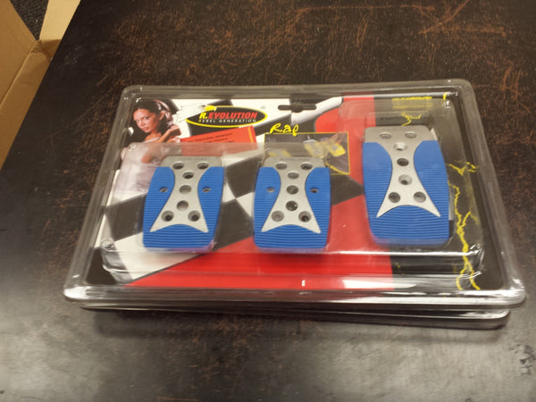 3 PCS RACING STYLE UNIVERSAL FIT BLUE CAR PEDAL COVER PROTECTION ACCESSORY
