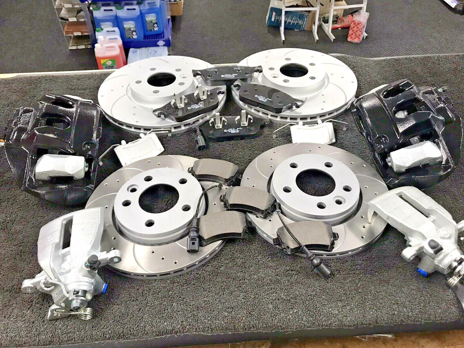 VW TRANSPORTER PERFORMANCE BRAKE DISC CONVERSION BRAKE DISC PAD CALIPER BLACK