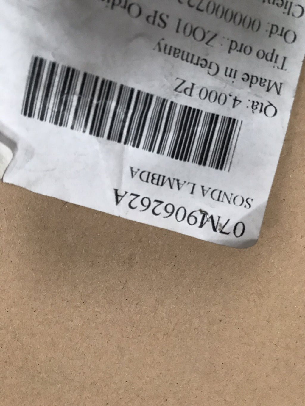 LAMBORGHINI AVENTADOR OXYGEN LAMBDA SENSOR GENUINE  07M906262A
