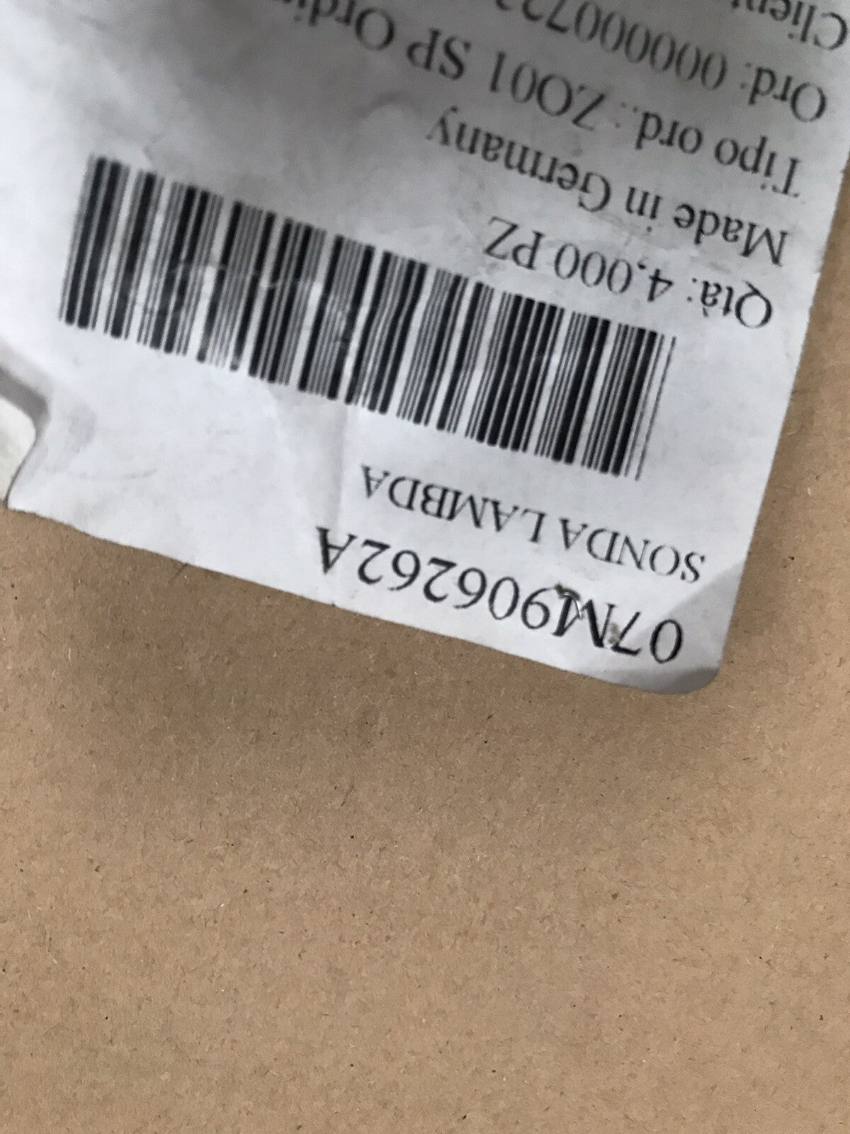 LAMBORGHINI AVENTADOR OXYGEN LAMBDA SENSOR GENUINE  07M906262A