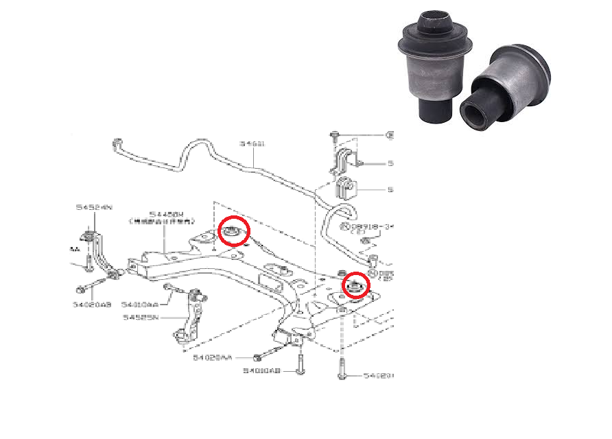 FOR NISSAN NOTE 03-11 FRONT SUBFRAME BUSHES 2 (ALSO FITS NISSAN MICRA)